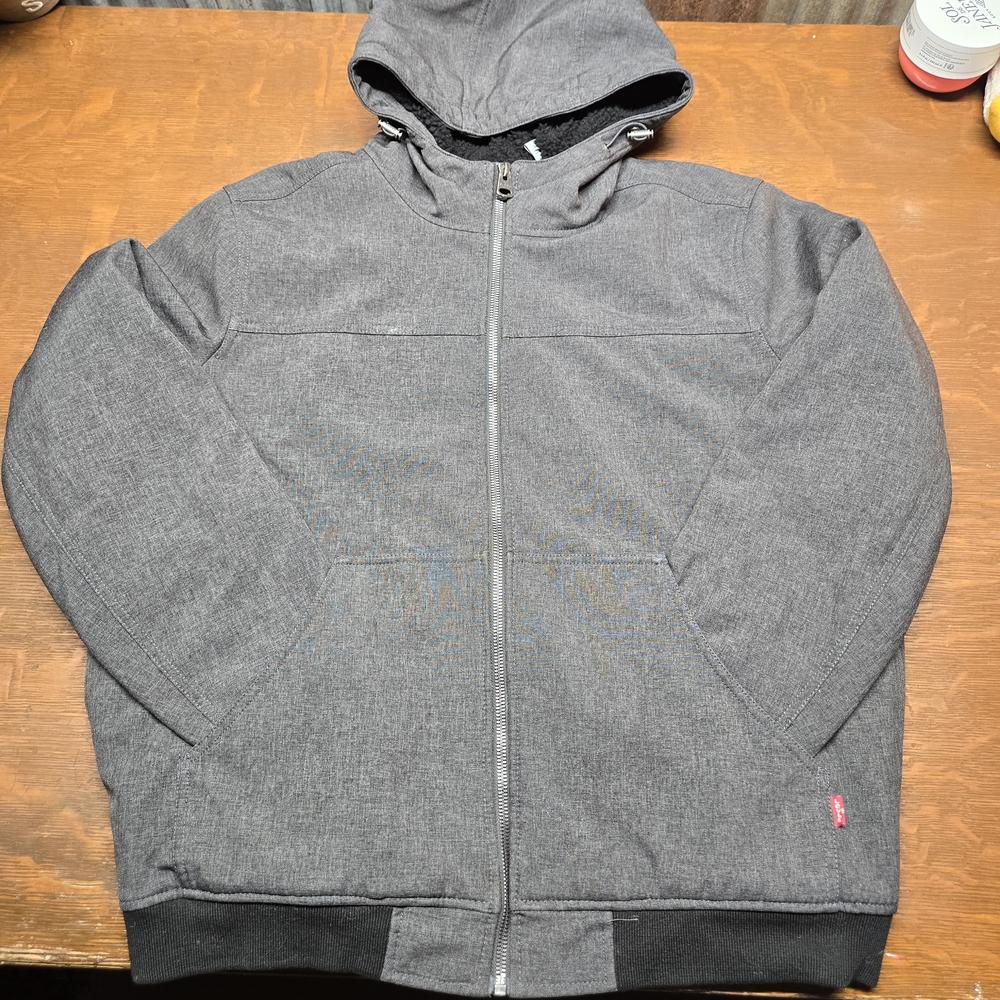 Levi's Gray Zip Up Sweater with Hood